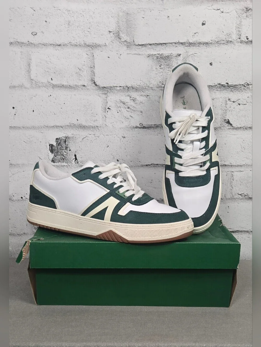 Lacoste Re Comfort Leather Sneakers Mens 10.5 Green White Casual Shoes